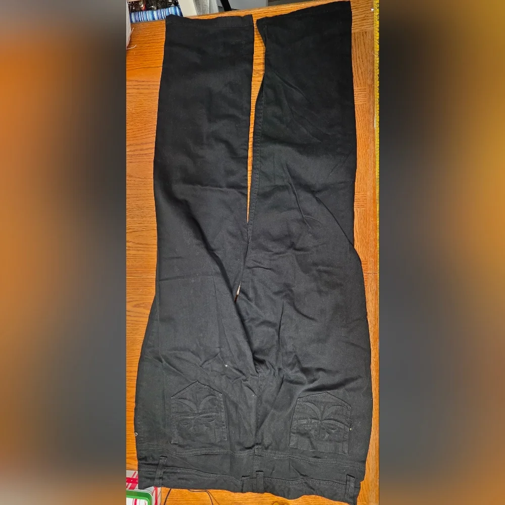 Ashley Stewart Black Distressed Denim Straight Leg Jeans Plus Size 22 - Picture 2 of 7